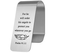 Visor Clips for Cars, Religious Psalm 91:11 Prayer Guardian Angel Car Visor Clip Accessories Funny Safety Gift for Family Friend New Driver (Feather)