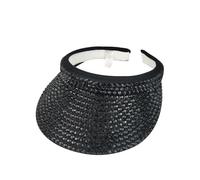 Visor Hats Women Bling Rhinestones Sun Visors Hat Sparkle Crystal Studded Clip On Visor Outdoor Sports Golf Travel Men Caps (UK, Numeric, 6 3/4, 7 1/4, Black)