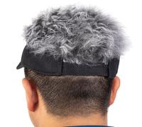 Visor Sun Cap with Hair - Adjustable Unisex Baseball Hats Funny Wig Peaked Golf Hats - Gift for Christmas, Birthday, Holiday, Father's Day, Outdoors Activities Accessories Gray