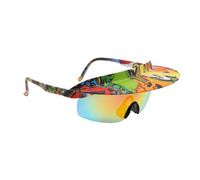 Visor Sunglasses, Cycling Sunglasses, Lightweight PC Coated Outdoor Mirrored Lens Sports Shades, Ideal for Hiking Baseball Camping Golf Fishing Driving, 6.7x2.17 Inches 1 Piece
