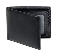VISOUL Vintage Oil Waxed Genuine Leather Wallets with 10 Card Holders and 2 ID Windows, 2 Cash Compartments, RFID Blocking Wallet for Men Slim Wallet for Cash, Notes-Black
