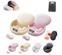 VisoundDrift - Invisible Earbuds, VisoundDrift Ear Buds, Invisible Sleep Wireless Earphone, Light-Weight Noise Blocking, Comfortable Fit LED Power Display, for Sleeping, Working, Hiking (Beige+Pink)
