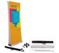 Vispronet (2) 39in Roll Up Basics and Connector - 3.4ft x 6.9ft x 0.9ft Retractable Banner Stand - Includes a Sturdy Aluminum Base and a Padded Black Polyester Bag - Hardware Only
