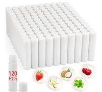 VISRIE 120 Pack Natural Lip Balm Bulk Tube, Personalized for Party Favors and Gift Basket Filling, Wedding or Baby Shower - 5 Flavors