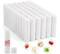 VISRIE 60 Pack Natural Lip Balm Bulk Tube, Personalized for Party Favors and Gift Basket Filling, Wedding or Baby Shower - 5 Flavors