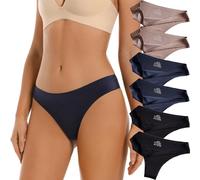 VISSAY Seamless Underwear for Women, No Show Ladies Stretch Bikini Panties, Silky Invisible Hipster, 7 Blue, XS