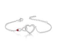 vissen Heart Infinity Bracelet for Women Gold Plated Silver Cubic Zirconia Stainless Steel Bracelet Valentine's Day Jewelry Gift, One Size, Alloy Steel, no gemstone