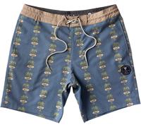 Vissla - Men's Bath Short - Atomic Palms 17.5" Boardshort Midnight for Men - Size 32 US - Blue Blue