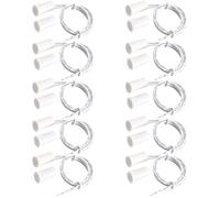 VISSQH 10 Pair RC-33 NC Recessed Wired Security Window Door Contact Sensor Alarm Magnetic Reed Switch White