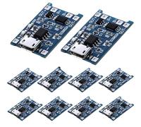 VISSQH 10 pcs 18650 lithium battery charger module,5V 1A Micro USB charger lithium battery module,with double protection function 18650 charge module