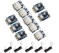 VISSQH 10 Pcs 5 V 1A lithium battery USB charging protection board 134N3P step up converter module + 5 x 18650 battery box for DIY LED display USB and micro port