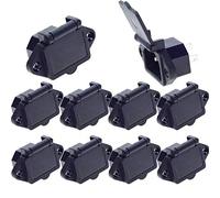 VISSQH 10 Pcs AC 250V 10A IEC 320 C14 Panel Mount Plug Adapter Power Connector Socket, kettle lead socket, 3 Pin, with Spring Cover