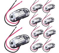 VISSQH 10 Pcs Oval white 12V/24V LED side marker lights, LED side marker indicator light, LED clearance lights, front rear side light, position lamps