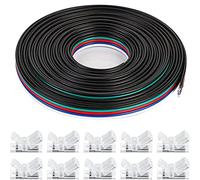 VISSQH 10m 5 pin LED Strip Light Extension Cable, with 10Pcs 5-pin 12mm led strip connector for 3528 2835 5050 5630 Plain LED strip & other DC 12V, 24V LED lighting