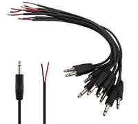 VISSQH 10Pcs 3.5mm 2-pin plug 3.5mm Male to Bare Wire Open End for soldering 3.5 mm mini stereo jack plug Cable for Repairing Audio Cables(20 cm)