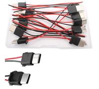 VISSQH 12 PCS 3A 2-pin USB C Soldering Jack, 70mm 24AWG USB C Pigtail Cable Extension Power Cable, Compatible with Driving Recorder, LED Desk Lamp, USB Fan