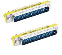 VISSQH 2 PCS 37 Pin Male to Male Adapter Connector DB37 Coupler, DB37 37 Pin Gender Changers for Data Transfer and Device Connection RS-449 Serial Cables