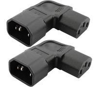 VISSQH 2 PCS IEC C14 to C13 Power Adapter,IEC 320 Male C14 to C13 Female 90 Degree Right Angled Power Extension Adapter,3 Pin IEC 320 Connector C14/C13 Plug Kettle Power Adapter