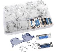 VISSQH 20 PCS DB15 Adapter,DB15 Solder Connector RS232 D-SUB Serial Adapter 15 Pin D-Sub Connector Male/Female Breakout + plastic housing cover