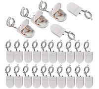 VISSQH 25 pcs CR2032 button battery holder,1 x 3V cr2032 battery holder with Leads On Off Switch,for LED (White)