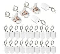 VISSQH 25 pcs CR2032 button battery holder,1 x 3V cr2032 battery holder with Leads On Off Switch,for LED (White)