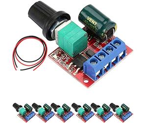 VISSQH 6 pcs 5v 6v 7.2v 12v 24V 5A PWM DC Motor Governor,DC 5V-35V 5A Speed Adjustable Switch Module, DC 12V Variable Voltage Regulator Dimmer Governor Switching with LED Indicator and Switch