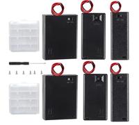 VISSQH 6 pcs AAA battery holder,2/3/4 x 1.5V AAA Plastic battery holder with ON/Off Switch & Wire Leads & Cover(Black)