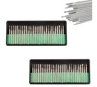 VISSQH 60 Pcs Diamond Burr Bits Drill Kit Polishing Bit 3mm 1/8" Shanks Sanding Attachment Diamond Drill Bit for Wood Porcelain Stone Glass Grinding Engraving Polishing