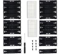 VISSQH 8pcs 18650 battery holder,1/2/3/4 x 3.7V battery holder,with pin Plastic battery holder,18650 battery holder housing with 2pcs Plastic Battery Storage Box + screws(Black)