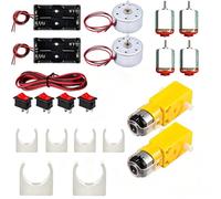 VISSQH Mini Motors Kit, Micro DC Motor, with AA Battery Holder, Motor Mounting Bracket, Boat Rocker Switch, Extension Cable,for DIY Educational Physics Experiment