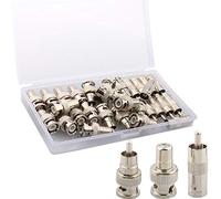VISSQH RCA to BNC Connector Kit 30 Pcs BNC to RCA Female/Male Coax Audio Plug Adapter Connector Assortment Kit