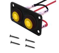 VISSQH Yellow LED Round Toggle Switch,DC 12V-24V 20A Waterproof Rocker Switch ON/Off,3 Pin Mini Toggle Switch 2 Gang Toggle Rocker Switch Panel for Car Boat Truck Motorcycle etc