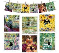 VISSTREE Black Cat Swedish Dishcloths for Kitchen, 6 Pcs Cute Cat Reusable Swedish Dish Cloth, Absorbent Cellulose Sponge Paper Towels for Kitchen Cooking Farmhouse Home Decoration Housewarming Gifts