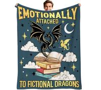VISSTREE Book Dragon Throw Blanket, Mystical Fantasy Dragon Soft Flannel Blanket, Cozy Warm Reading Blankets for Adults Book Lovers Gifts Home Bed Sofa Crib Couch Travel Throws Blankets 50'' x 60''