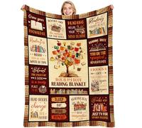 VISSTREE Book Lovers Gifts Blanket, Book Reading Throw Blanket, Librarian Bookish Books Club Gift for Women Readers Bookworms Birthday Graduation Present Ideas Soft Flannel Blankets 50'' x 60''