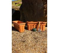 Vista 2x 60cm Rectangular Large Plastic Garden Plant Trough Wham Terracotta One Size