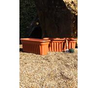 Vista 2x 80cm Rectangular Extra Large Plastic Garden Plant Trough Wham Terracotta One Size