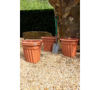 Vista 4x49cm Corner Recycled Plastic Planter Wham Terracotta One Size