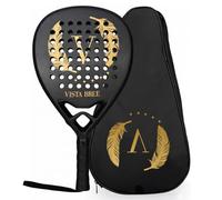 Vista Bree Padel Racket - Diamond Shape Paddle Racket for Adults - 3K Carbon Frame, Soft EVA Core, 400g Balanced Weight, Anti-Vibration Handle & Wrist Strap (Black with Bag)