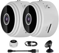 Vista Focus Magnetic Mini Security Camera, Vistafocus Security Camera 360, Mini 1080p HD Wireless Camera, Intelligent Motion Detection, App Controlled, Outdoor and Indoor Use Camera (White 2Pcs)