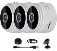 Vista Focus Magnetic Mini Security Camera, Vistafocus Security Camera 360, Mini 1080p HD Wireless Camera, Intelligent Motion Detection, App Controlled, Outdoor and Indoor Use Camera (White 3Pcs)