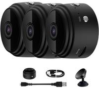 Vista Focus Magnetic Mini Security Camera, Vistafocus Security Camera 360, Vistafocus Mini Security Camera, Pixielens Pro Security Mini 1080p HD Wireless Magnetic Security Camera (3*Black)