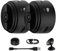 Vista Focus Magnetic Mini Security Camera, Vistafocus Security Camera 360, Vistafocus Mini Security Camera, Pixielens Pro Security Mini 1080p HD Wireless Magnetic Security Camera (2*Black)