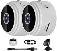 Vista Focus Magnetic Mini Security Camera, Vistafocus Security Camera 360, Vistafocus Mini Security Camera, Pixielens Pro Security Mini 1080p HD Wireless Magnetic Security Camera (2*White)