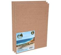Vista Jute Clear-Primed Canvas Panels - 5"x7", 3 Pack - Blank Canvas for Traditional Oils, Eco Friendly, 100% Jute, Double Primed, Extra Coarse Texture, Ideal for Dry Brush and Impasto Techniques