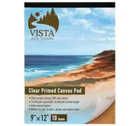 Vista Jute Double Clear-Primed Canvas Pad 9"x12" - 10 Sheets, 16.52oz. Primed Weight, Blank Canvas for Eco Friendly Artists, Ideal for Oils, Acrylics & Mixed Media, Extra-Coarse Texture