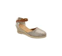 'Vista' Leather Espadrille Sandals Ravel Silver 4