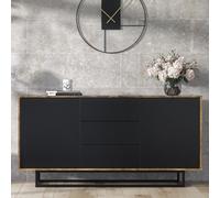 Vista Loft Sideboard 140cm - Industrial Storage with Rustic, Oak & Black Matt Doors Creative Furniture Dark Brown One Size