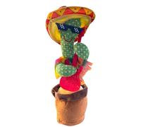VISTA TRADE Dancing Cactus with USB Cable and Battery, Singing and Talking Cactus Toy, Kids Toys Repeating What You Say, Talking Tom, Glow Sing and Dance, for Children, Family and Friends