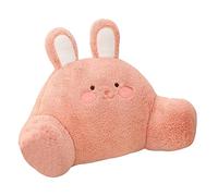 VISTABLUE Rabbit Back Support Cushion with Zip Removable Cover Plush Reading Pillow Cute Stuffed Animal Chair Back Waist Pad Backrest Relieve Pain Cuddle Cushion for Armchair Bed Car Office Gift,Pink
